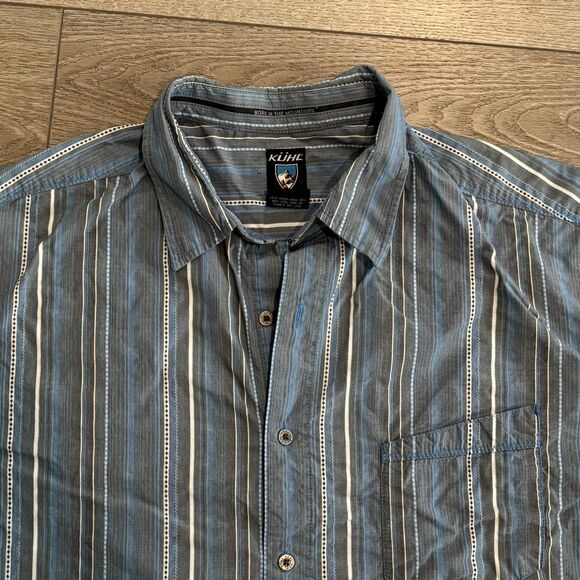 Kuhl Shirt Mens XXL 2Xl Blue Plaid Suncel Uv Protection Hiking Fishing Outdoors - Picture 1 of 6